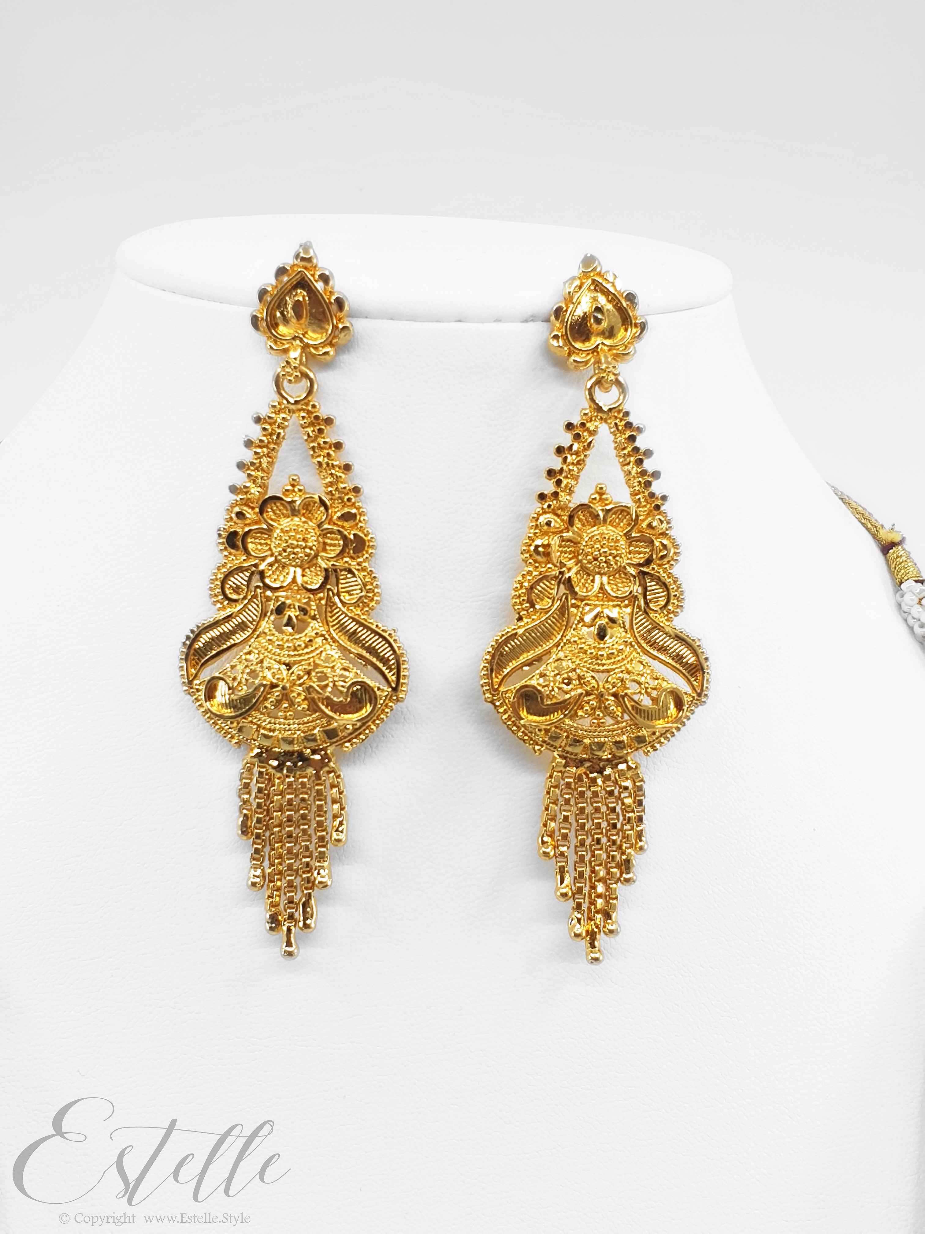 Beautiful Design Floral New Design Attractive Premium Gold Platted Earrings  Jewellery Wear For Women - African Boutique